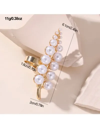 Replica Exquisite Metal Decor Pattern Pearls Ring #801843 $9.55 USD for Wholesale