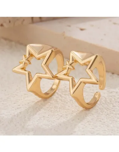 Replica Geometric Hollow-out Electroplating European Rings Set #801854 $6.92 USD for Wholesale