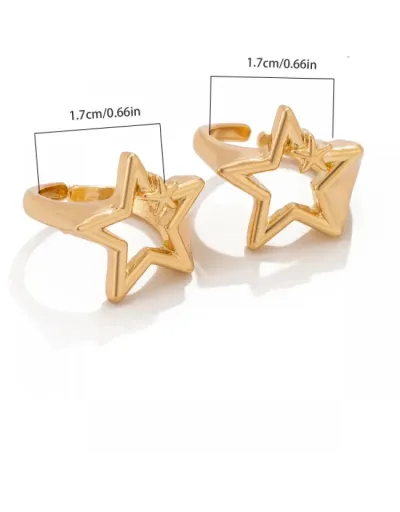 Replica Geometric Hollow-out Electroplating European Rings Set #801854 $6.92 USD for Wholesale