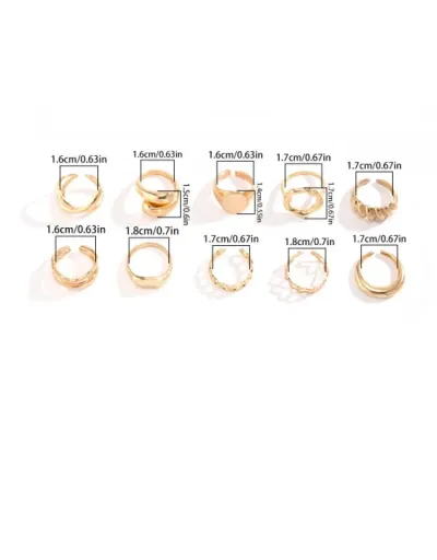 Replica Irregular Geometric Alloy Annular Rings Set #801856 $7.72 USD for Wholesale