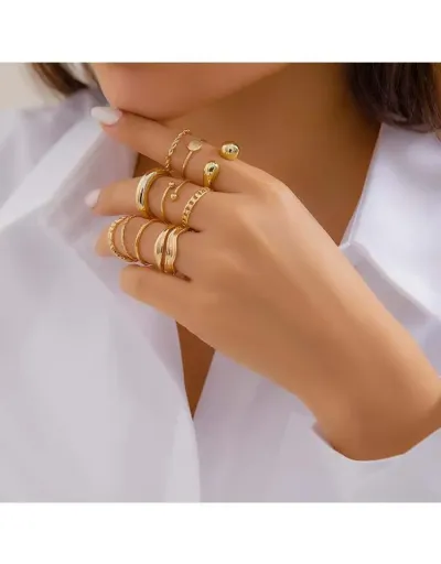 Replica Irregular Geometric Alloy Annular Rings Set #801856 $7.72 USD for Wholesale