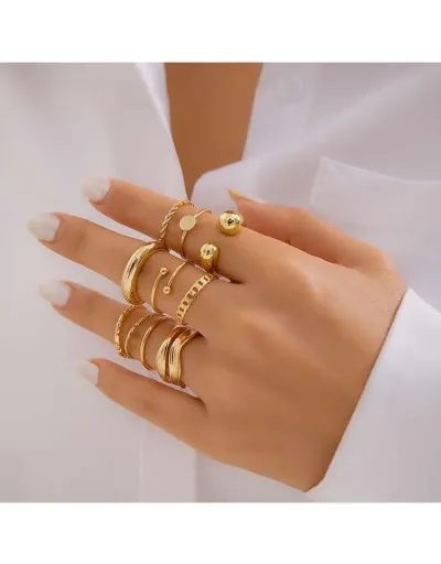 Replica Irregular Geometric Alloy Annular Rings Set #801856 $7.72 USD for Wholesale