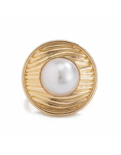 Replica Faux Pearl Irregular Exquisite Electroplating Ring #801858 $5.15 USD for Wholesale