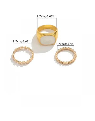 Replica Geometric Electroplating European Rings Set #801860 $7.39 USD for Wholesale