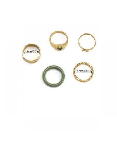 Replica Geometric Irregular Acrylic Electroplating Rings Set #801861 $6.92 USD for Wholesale