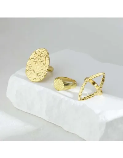 Replica Geometric Electroplating Easy Match Rings Set #801862 $7.62 USD for Wholesale