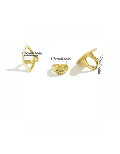 Replica Geometric Electroplating Easy Match Rings Set #801862 $7.62 USD for Wholesale