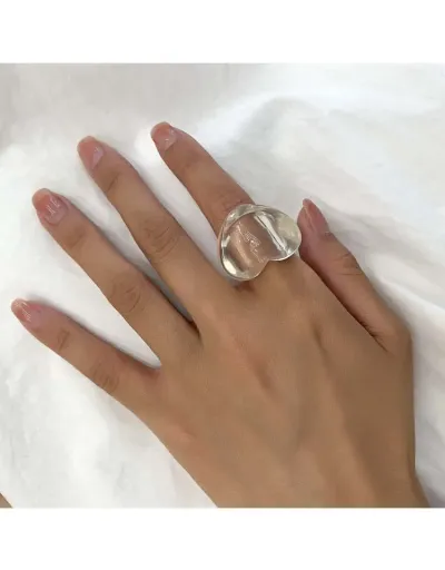 Heart Plain Color Luxurious Circular Ring #801863 $4.71 USD, Wholesale Fashion Ring