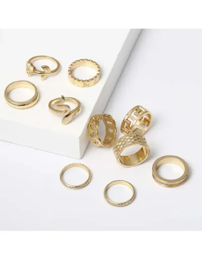 Replica Geometric Alloy Circular Rings  Set #801864 $6.25 USD for Wholesale