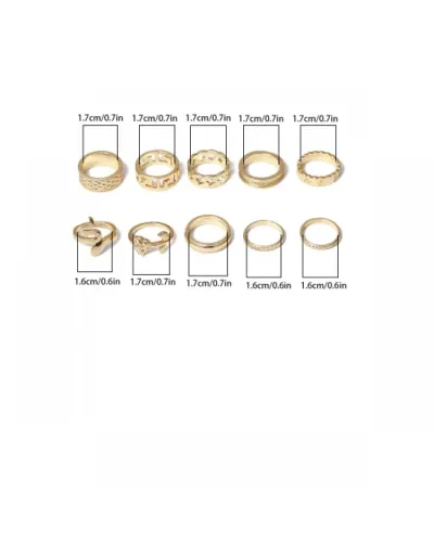 Replica Geometric Alloy Circular Rings  Set #801864 $6.25 USD for Wholesale