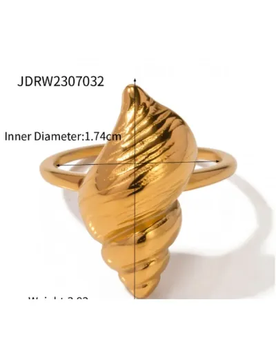 Replica Geometric Pattern Stainless Steel Annular Ring #801865 $15.57 USD for Wholesale