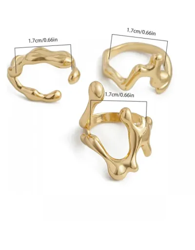 Replica Geometric Irregular Electroplating Exquisite Rings Set #801875 $6.34 USD for Wholesale