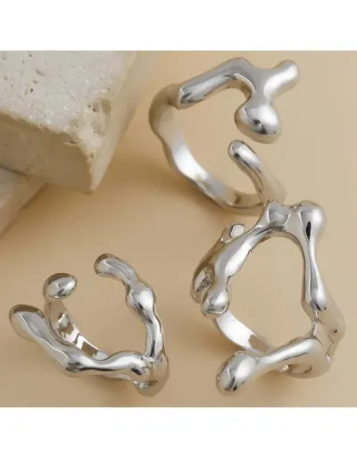 Replica Geometric Irregular Electroplating Exquisite Rings Set #801875 $6.34 USD for Wholesale