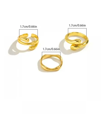 Replica Irregular Electroplating Rings Set Easy To Mix And Match #801879 $6.34 USD for Wholesale