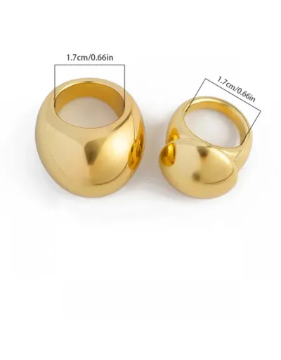 Replica Stylish Geometric Electroplated Rings Set Easy To Mix And Match #801882 $7.07 USD for Wholesale