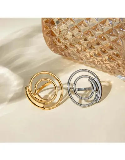 Geometric Stainless Steel Circular Ring #801893 $9.67 USD, Wholesale Fashion Ring