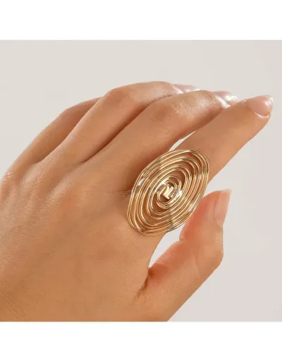 Geometric Metal Annular Ring #801900 $3.90 USD, Wholesale Fashion Ring