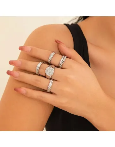 Replica Geometric Alloy Annular Rings Set #801903 $6.29 USD for Wholesale