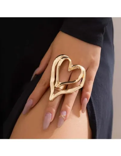 Replica Heart Pattern Alloy Annular Ring #801904 $5.28 USD for Wholesale