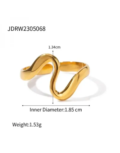 Replica Irregular Stainless Steel Annular Ring #801913 $8.75 USD for Wholesale