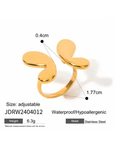 Replica Butterfly Pattern Stainless Steel Annular Ring #801918 $11.64 USD for Wholesale