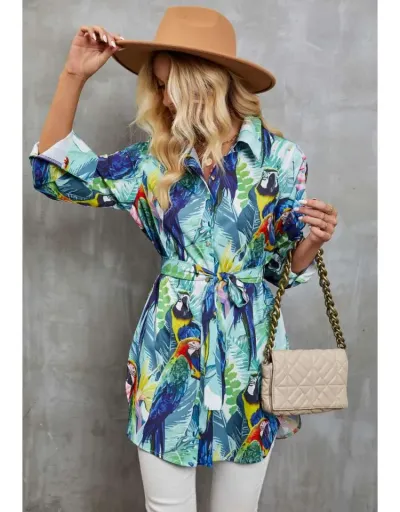 Replica Patchwork Print Leisure Blouses #801968 $33.43 USD for Wholesale