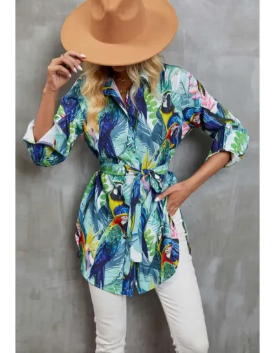 Replica Patchwork Print Leisure Blouses #801968 $33.43 USD for Wholesale