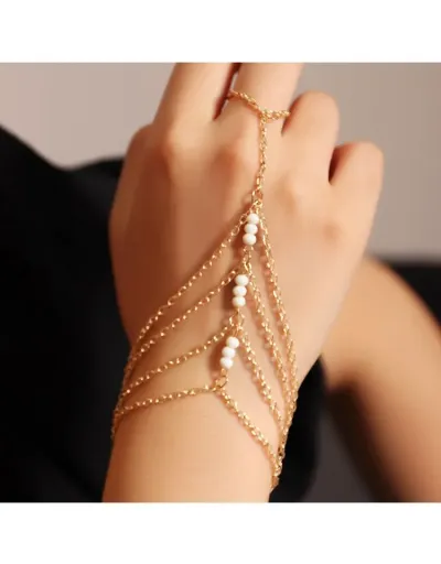 Chic Multi-layered Chain Beading Bracelet #802017 $9.23 USD, Wholesale Fashion 