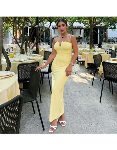 Metal Decor Ruched Strapless Maxi Dress #802033 $26.40 USD, Wholesale Fashion 