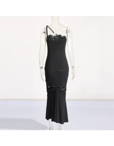 Replica Ruched Hollow-out One Shoulder Maxi Dress #802106 $142.94 USD for Wholesale