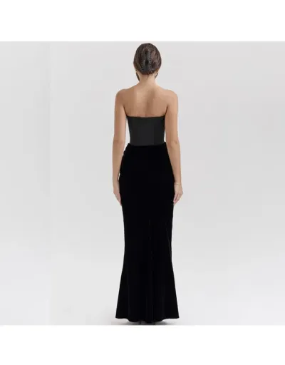 Replica Plain Color Bodycon Strapless Maxi Dress #802111 $46.58 USD for Wholesale