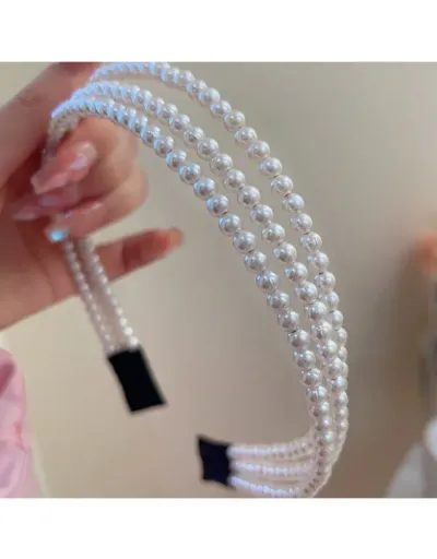 Replica Layered Faux Pearl Plastic Annular Hair Accessories #802122 $8.93 USD for Wholesale