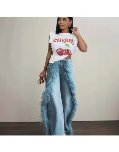 Funky Fluff Straight Mid-rise Jeans #802150 $63.41 USD, Wholesale Fashion Jeans