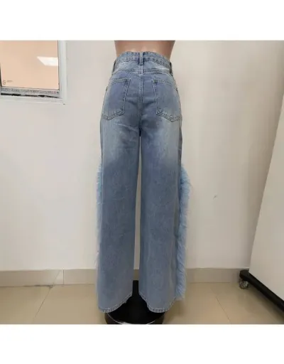 Replica Funky Fluff Straight Mid-rise Jeans #802150 $63.41 USD for Wholesale