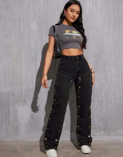 Distressed High Rise Fitted Streetwear Jeans #802194 $70.47 USD, Wholesale Fashion Jeans