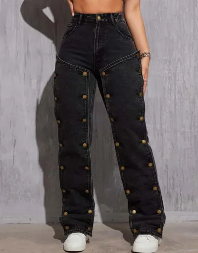 Replica Distressed High Rise Fitted Streetwear Jeans #802194 $70.47 USD for Wholesale