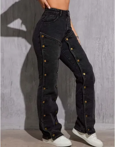 Replica Distressed High Rise Fitted Streetwear Jeans #802194 $70.47 USD for Wholesale