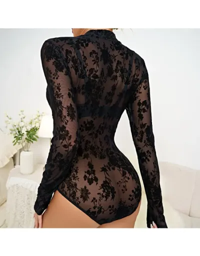 Replica See Through Bodycon Gauze Bodysuits #802263 $23.55 USD for Wholesale