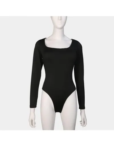 Replica Pure Color Long Sleeve Cotton Bodysuits #802276 $27.92 USD for Wholesale