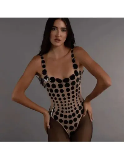 Replica Polka Dots Spaghetti Straps Bodycon Bodysuits #802298 $30.60 USD for Wholesale