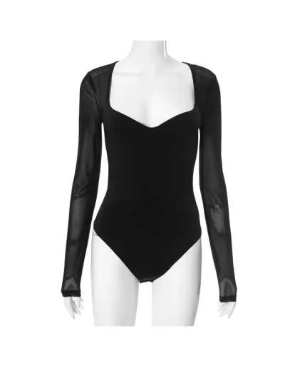 Replica Plain Gauze See Through Fitted Bodysuits #802306 $15.55 USD for Wholesale