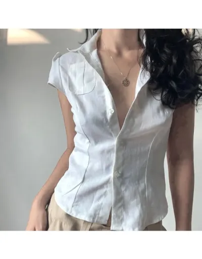 Replica Patchwork Single Breasted Preppy Blouses #802348 $30.27 USD for Wholesale