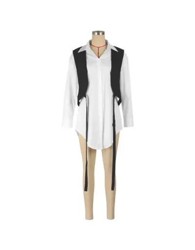 Replica Irregular Faux Two-Piece Lapel Shirt #802357 $43.20 USD for Wholesale