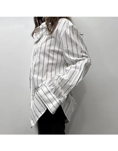 Replica Striped Long Sleeve Cardigan Blouses #802378 $21.45 USD for Wholesale