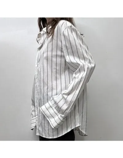 Replica Striped Long Sleeve Cardigan Blouses #802378 $21.45 USD for Wholesale