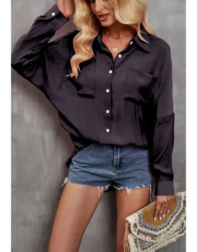 Replica Solid Color Casual Blouses #802426 $29.48 USD for Wholesale