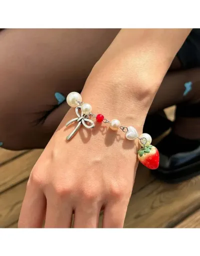 Faux Pearl Pattern Fashionable Alloy Bracelet #802438 $7.70 USD, Wholesale Fashion 