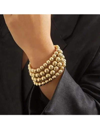 Layered Mixed Material Annular Bracelet #802443 $6.59 USD, Wholesale Fashion 