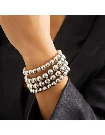 Replica Layered Mixed Material Annular Bracelet #802443 $6.59 USD for Wholesale