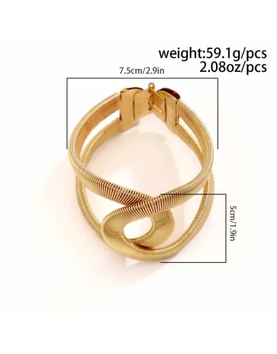 Replica Geometric Stainless Steel Annular Bracelet #802446 $8.86 USD for Wholesale